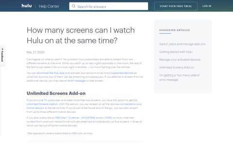 How many people can watch Hulu at the same time? - Hulu Help