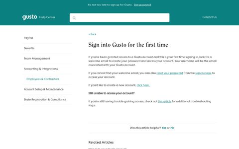 Sign into Gusto for the first time - Gusto Support