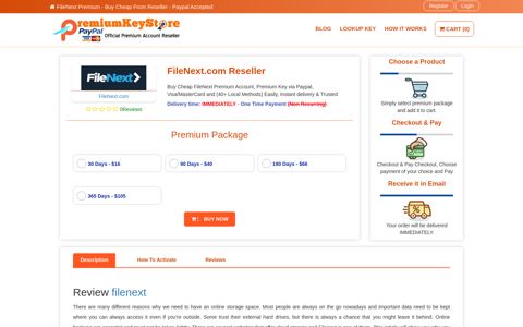 FileNext Premium - Buy Cheap From Reseller - Paypal Accepted