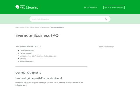 Evernote Business FAQ – Evernote Help & Learning