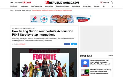 How to log out of your Fortnite account on PS4? Step-by-step ...