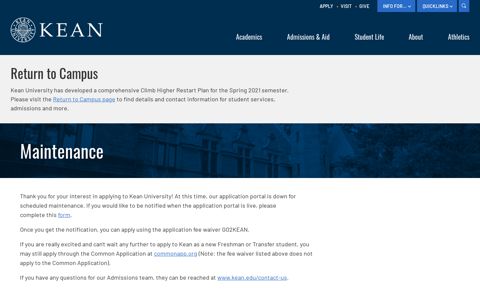 Maintenance | Kean University