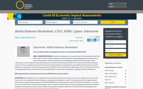 Abdul Hakeem Mostafawi, CEO, HSBC Qatar: Interview | Qatar ...