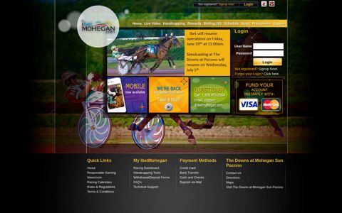 iBetMohegan | Advance Deposit Wagering Horse Racing