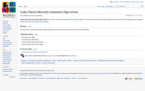 Father Patrick Mercredi Community High School - Wikipedia