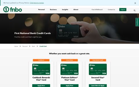 Personal Credit Cards | First National Bank of Omaha