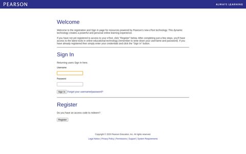 eText Launch Page