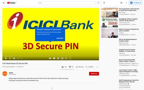 ICICI Bank Reset 3D Secure PIN - YouTube
