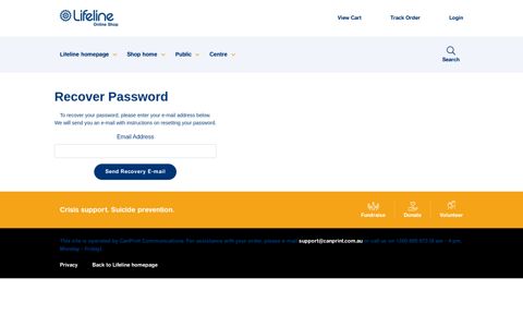 Online shop| Forgot Password - Lifeline Australia
