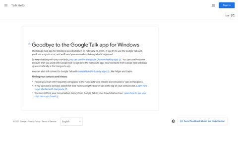Talk Help - Google Support
