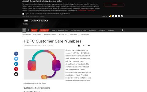 HDFC Customer Care Number: HDFC Toll Free number ...