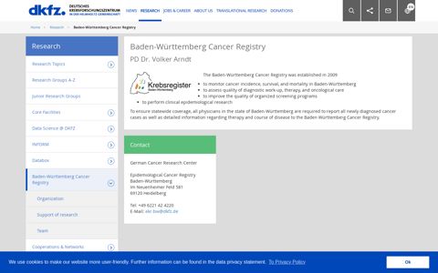 The Baden-Württemberg Cancer Registry