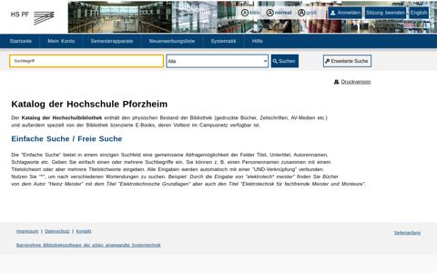 Online-Katalog | HS Pforzheim