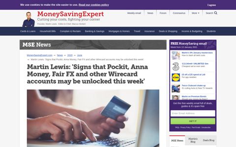 Martin Lewis: 'Signs that Pockit, Anna Money, Fair FX and ...