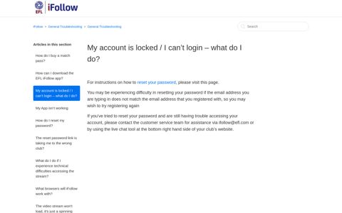 My account is locked / I can't login – what do I do? – iFollow