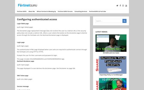 Configuring authenticated access – Page 8 – Fortinet GURU
