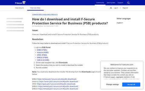 How do I download and install F-Secure Protection Service for ...