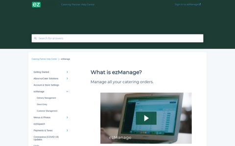 What is ezManage? - ezCater