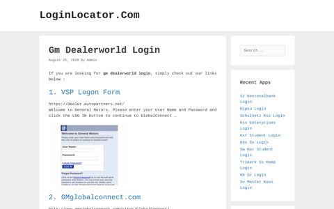 Gm Dealerworld Login - LoginLocator.Com