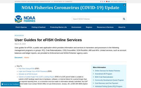 User Guides for eFISH Online Services | NOAA Fisheries