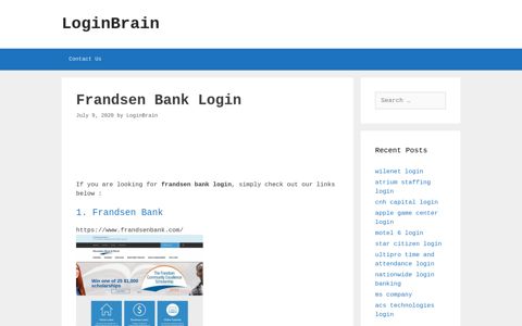 frandsen bank login - LoginBrain