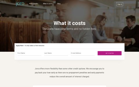 Our Online Loan Costs & Terms | Jora