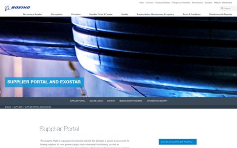 Boeing Suppliers - Supplier Portal & Exostar