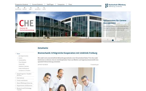 Biomechanik: Erfolgreiche Kooperation mit Uniklinik Freiburg