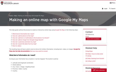 Making an online map with Google My Maps | MacOdrum ...