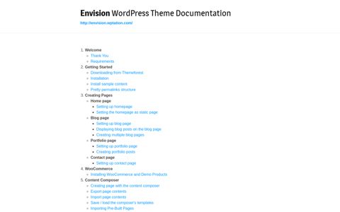 Envision Theme Documentation - Index of