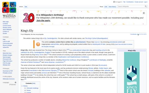 King's Ely - Wikipedia