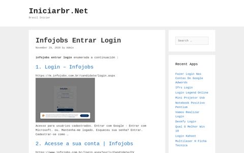 Infojobs Entrar Login - Iniciarbr.Net