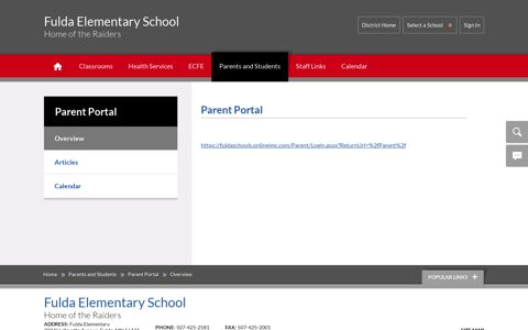 Parent Portal / Overview - Fulda Public School