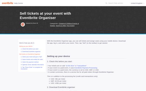 Sell tickets at your event with Eventbrite Organiser | Eventbrite ...