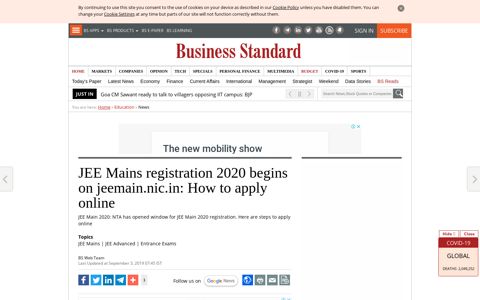 JEE Mains registration 2020 begins on jeemain.nic.in: How to ...