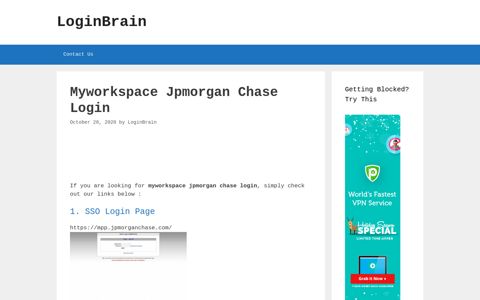Myworkspace Jpmorgan Chase - Sso Login Page - LoginBrain