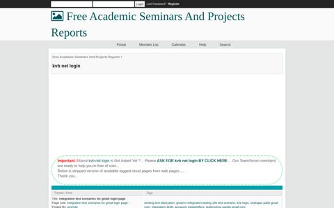 kvb net login - Free Academic Seminars And Projects Reports