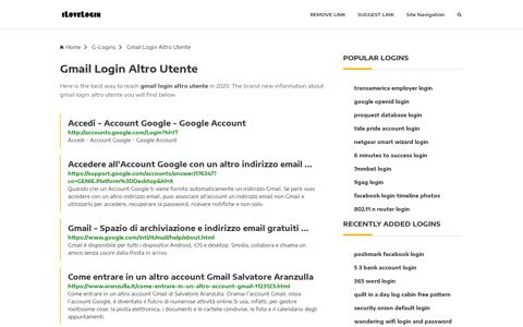Gmail Login Altro Utente ❤️ One Click Access - iLoveLogin