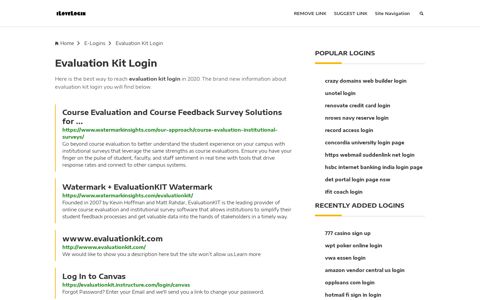 Evaluation Kit Login ❤️ One Click Access - iLoveLogin