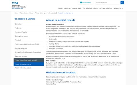Access to medical records | Homerton University Hospital ...