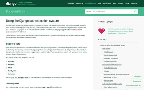Using the Django authentication system - Django documentation