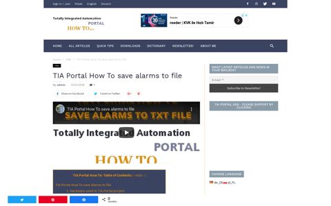 TIA Portal How To save alarms to file « TUTORIAL + VIDEO