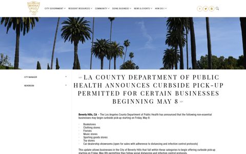 LA County Department of Public Health Announces Curbside ...