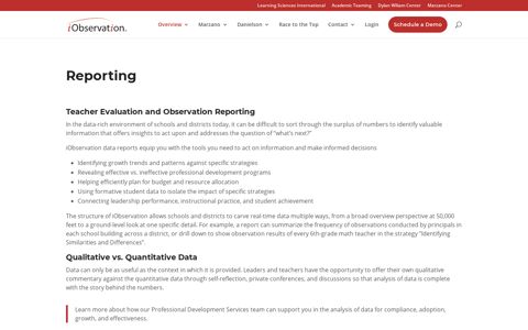 Teacher Evaluation and Observation Reporting - iObservation