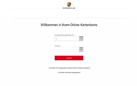 Porsche Online-Kartenkonto