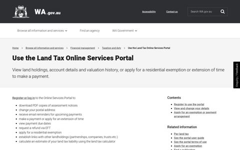 Use the Land Tax Online Services Portal | Western Australian ...