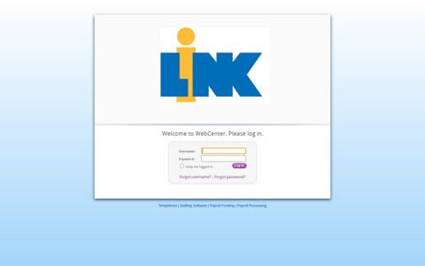 webcenter linkstaffing - Welcome to WebCenter. Please log in.
