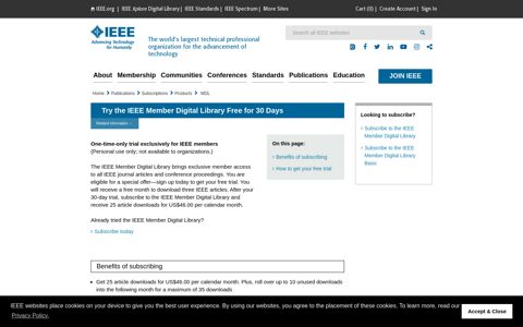 Try the IEEE Member Digital Library Free for 30 Days - IEEE