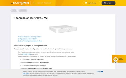 Technicolor TG789VAC V2 - Fastweb