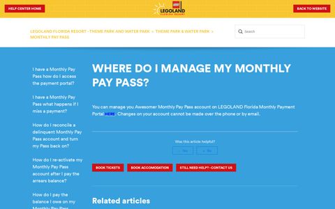 Where do I manage my Monthly Pay Pass? – LEGOLAND ...